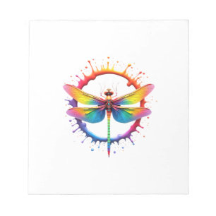 Coole Grafik-Tie-Dye-Sonnenbrille Libellen-Illustr Notizblock