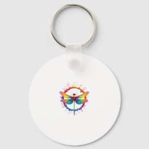 Coole Grafik-Tie-Dye-Sonnenbrille Libellen-Illustr Schlüsselanhänger