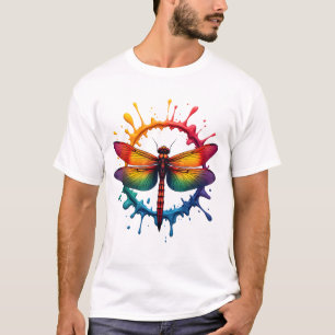 Coole Grafik-Tie-Dye-Sonnenbrille Libellen-Illustr T-Shirt