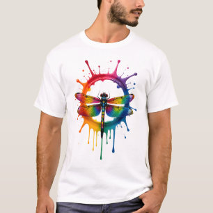 Coole Grafik-Tie-Dye-Sonnenbrille Libellen-Illustr T-Shirt