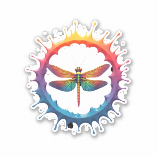 Coole grafische Gefärbte Krawatte Sonnenbrille Dra Aufkleber (Vorderseite)