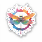 Coole grafische Gefärbte Krawatte Sonnenbrille Dra Aufkleber (Vorderseite)