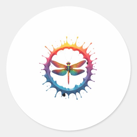 Coole grafische Gefärbte Krawatte Sonnenbrille Dra Runder Aufkleber (Vorderseite)