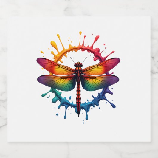 Coole grafische Gefärbte Krawatte Sonnenbrille Dra Schaumweinetikett (Einzelnes Label)