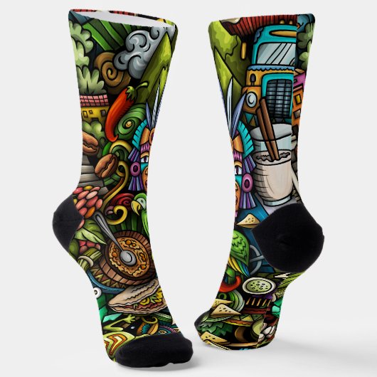 Coole grafische Tribal-Kunstwerke l Moderne Muster Socken (Gewinkelt)