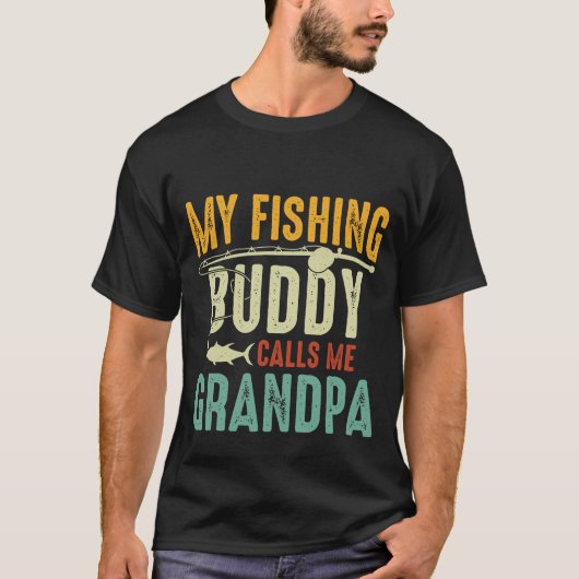 coole Grandpa Angelfreund Kunst T-Shirt (Vorderseite)