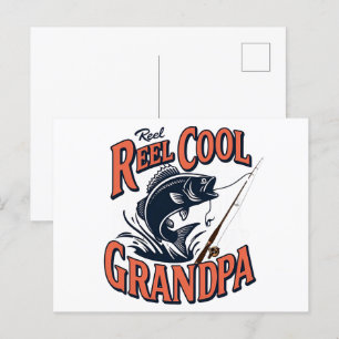 Coole Grandpa-Postkarte - Father's Day Fishing Feiertagspostkarte