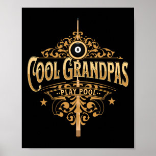 Coole Grandpas Play Pool Pool Player Großvater Bi Poster
