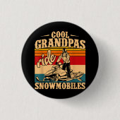 Coole Grandpas Reiten Schneemobile Snowmobile Snow Button (Vorderseite)