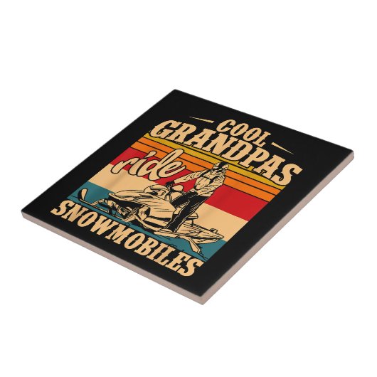 Coole Grandpas Reiten Schneemobile Snowmobile Snow Fliese (Seite)