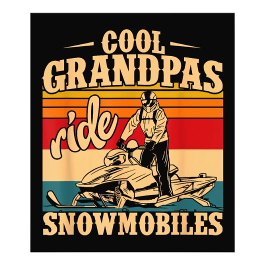 Coole Grandpas Reiten Schneemobile Snowmobile Snow Fotodruck (Vorne)