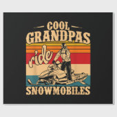 Coole Grandpas Reiten Schneemobile Snowmobile Snow Geschenkpapier (Flach)
