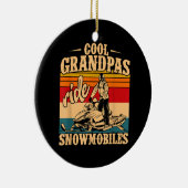 Coole Grandpas Reiten Schneemobile Snowmobile Snow Keramik Ornament (Rechts)