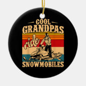 Coole Grandpas Reiten Schneemobile Snowmobile Snow Keramik Ornament (Vorne)