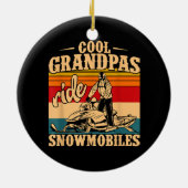 Coole Grandpas Reiten Schneemobile Snowmobile Snow Keramik Ornament (Hinten)