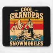 Coole Grandpas Reiten Schneemobile Snowmobile Snow Mousepad (Vorne)