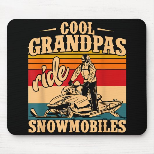 Coole Grandpas Reiten Schneemobile Snowmobile Snow Mousepad (Vorne)