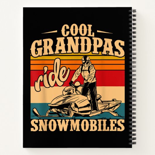 Coole Grandpas Reiten Schneemobile Snowmobile Snow Notizblock (Rückseite)