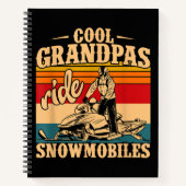 Coole Grandpas Reiten Schneemobile Snowmobile Snow Notizblock (Vorderseite)