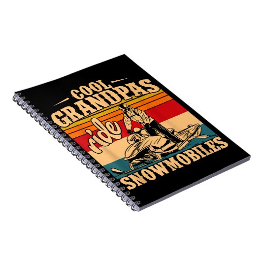 Coole Grandpas Reiten Schneemobile Snowmobile Snow Notizblock (Rechte Seite)