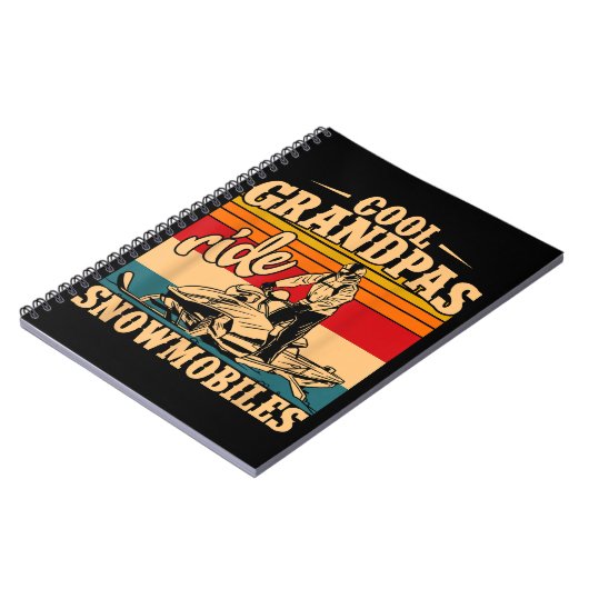 Coole Grandpas Reiten Schneemobile Snowmobile Snow Notizblock (Linke Seite)