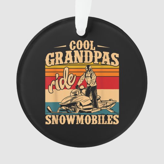Coole Grandpas Reiten Schneemobile Snowmobile Snow Ornament (Vorderseite)