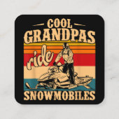 Coole Grandpas Reiten Schneemobile Snowmobile Snow Quadratische Visitenkarte (Rückseite)