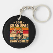 Coole Grandpas Reiten Schneemobile Snowmobile Snow Schlüsselanhänger (Rückseite)