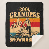 Coole Grandpas Reiten Schneemobile Snowmobile Snow Sherpadecke (Vorderseite)