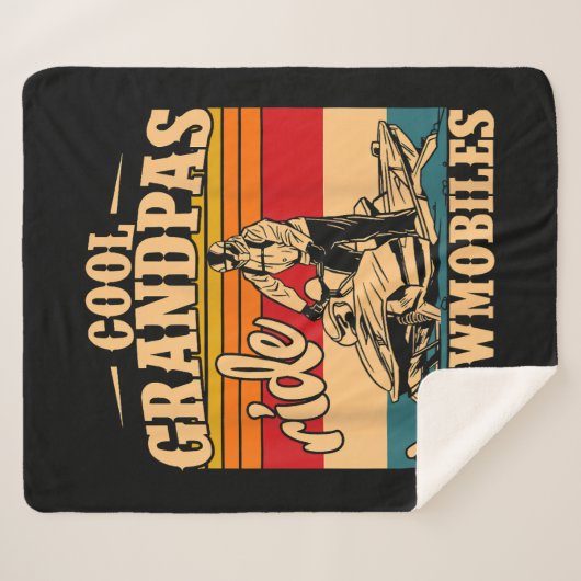 Coole Grandpas Reiten Schneemobile Snowmobile Snow Sherpadecke (Vorderseite (Horizontal))