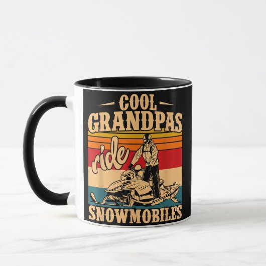 Coole Grandpas Reiten Schneemobile Snowmobile Snow Tasse (Links)