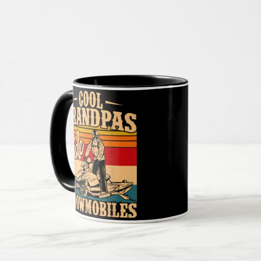 Coole Grandpas Reiten Schneemobile Snowmobile Snow Tasse (Vorderseite Links)
