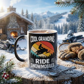 Coole Grandpas Reiten Snowmobile Garndpa Verwandlungstasse