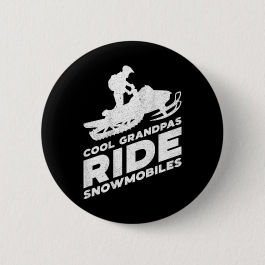 Coole Grandpas-Schneemobile - Motorschlitten ( auf Button (Vorderseite)