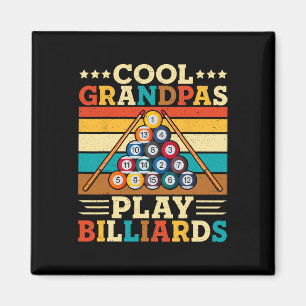 Coole Grandpas spielen Billiard Retro Snooker Pool Magnet