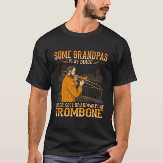 Coole Grandpas spielen Trombone - Alter grungelige T-Shirt (Vorderseite)