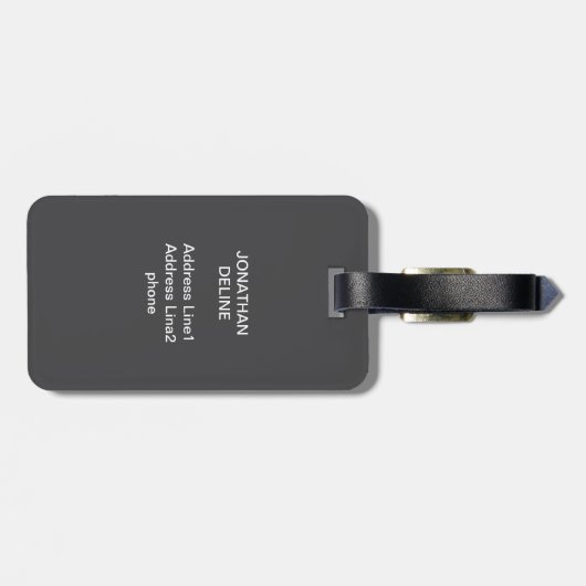 Coole graue Imitat Metallstreifen fett Monogramm Gepäckanhänger (Rückseite horizontal)