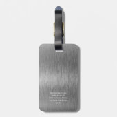 Coole graue Imitat Metallstreifen fett Monogramm Gepäckanhänger (Rückseite vertikal)