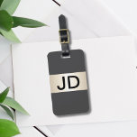 Coole graue Imitat Metallstreifen fett Monogramm Gepäckanhänger<br><div class="desc">Elegante,  anpassbare graue Gepäckanhänger mit IMITATEN Metallstreifen und Ihrem feinen Monogramm.</div>