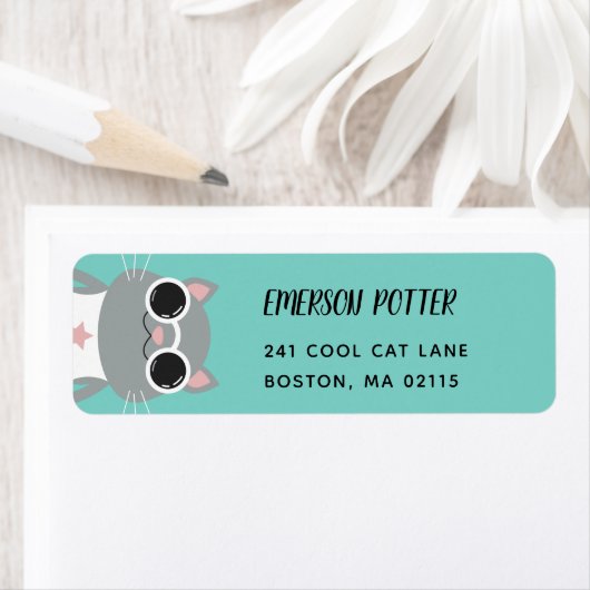 Coole graue Katze | Türkis (Insitu)