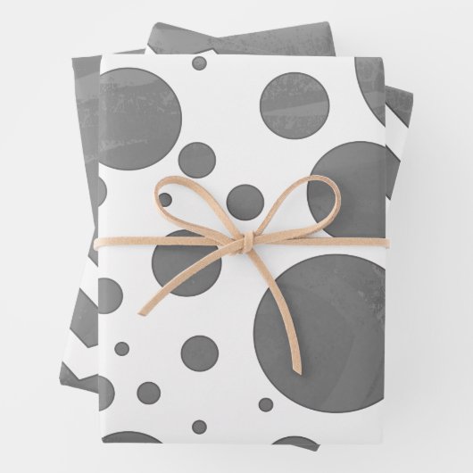 Coole graue, koordinierte Muster Geschenkpapier Set (Beispiel)