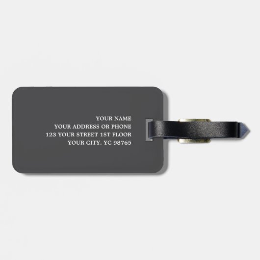 Coole graue Streifen Schwarz Fettmonogramm Gepäckanhänger (Rückseite horizontal)