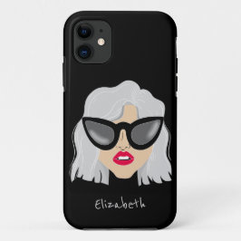 Coole Grauhaarfrau mit Brille-Individuelle Name Case-Mate iPhone Hülle