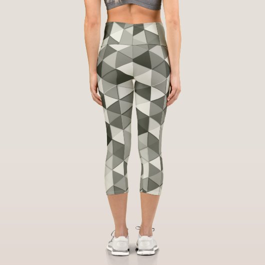 Coole Graustufendreiecke Capri Leggings (Rückseite)