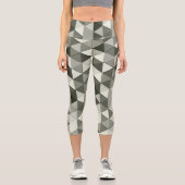 Coole Graustufendreiecke Capri Leggings (Vorderseite)
