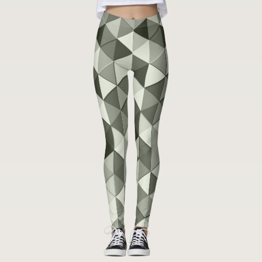 Coole Graustufendreiecke Leggings (Vorderseite)