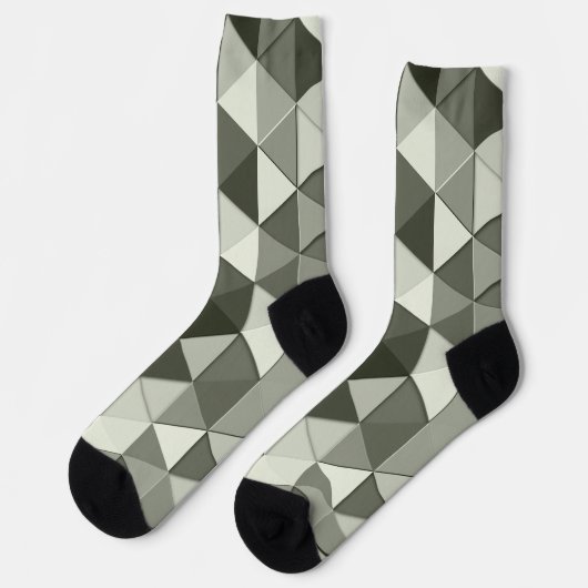Coole Graustufendreiecke Socken (Linkes Detail)