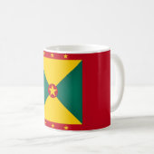 Coole Grenada-Flagge Kaffeetasse (VorderseiteRechts)
