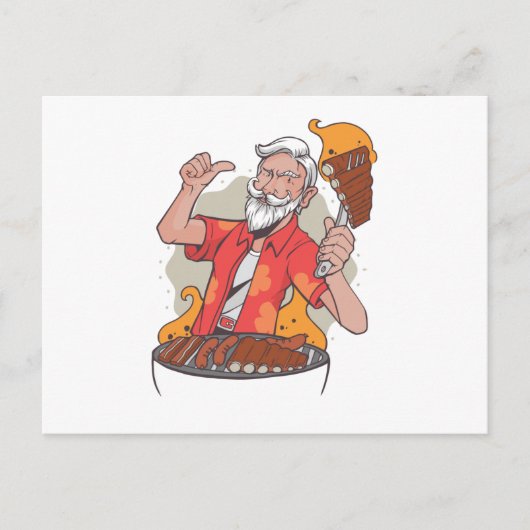 Coole GRILLEN Postkarte (Vorderseite)