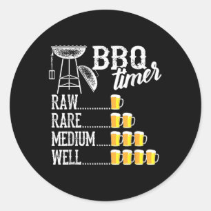 Coole Grillen Timer Raw Rare Medium Well Funny Bee Runder Aufkleber